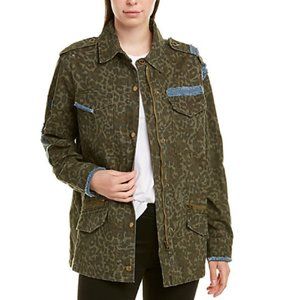 Vintage Havana Leopard Military Jean Jacket